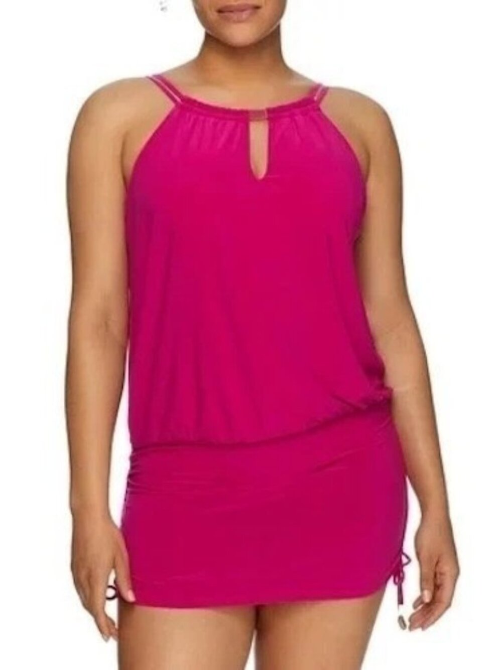 Magicsuit Women's 16 Ruby Red swim Dress Adjustable Straps